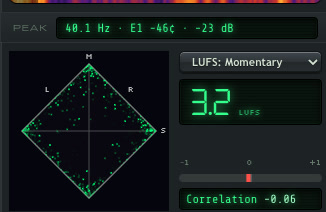 Loudness and stereo metering interface